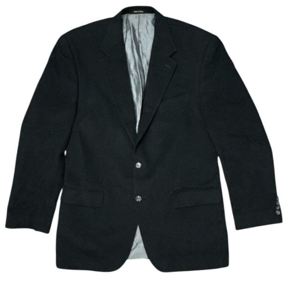 Lauren Ralph Lauren Men’s 42L Black Blazer Wool Silk Cashmere Sport Coat